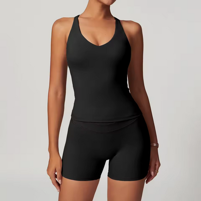 Women's Sports Vest + Shorts 2PCS Set